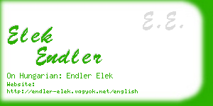 elek endler business card